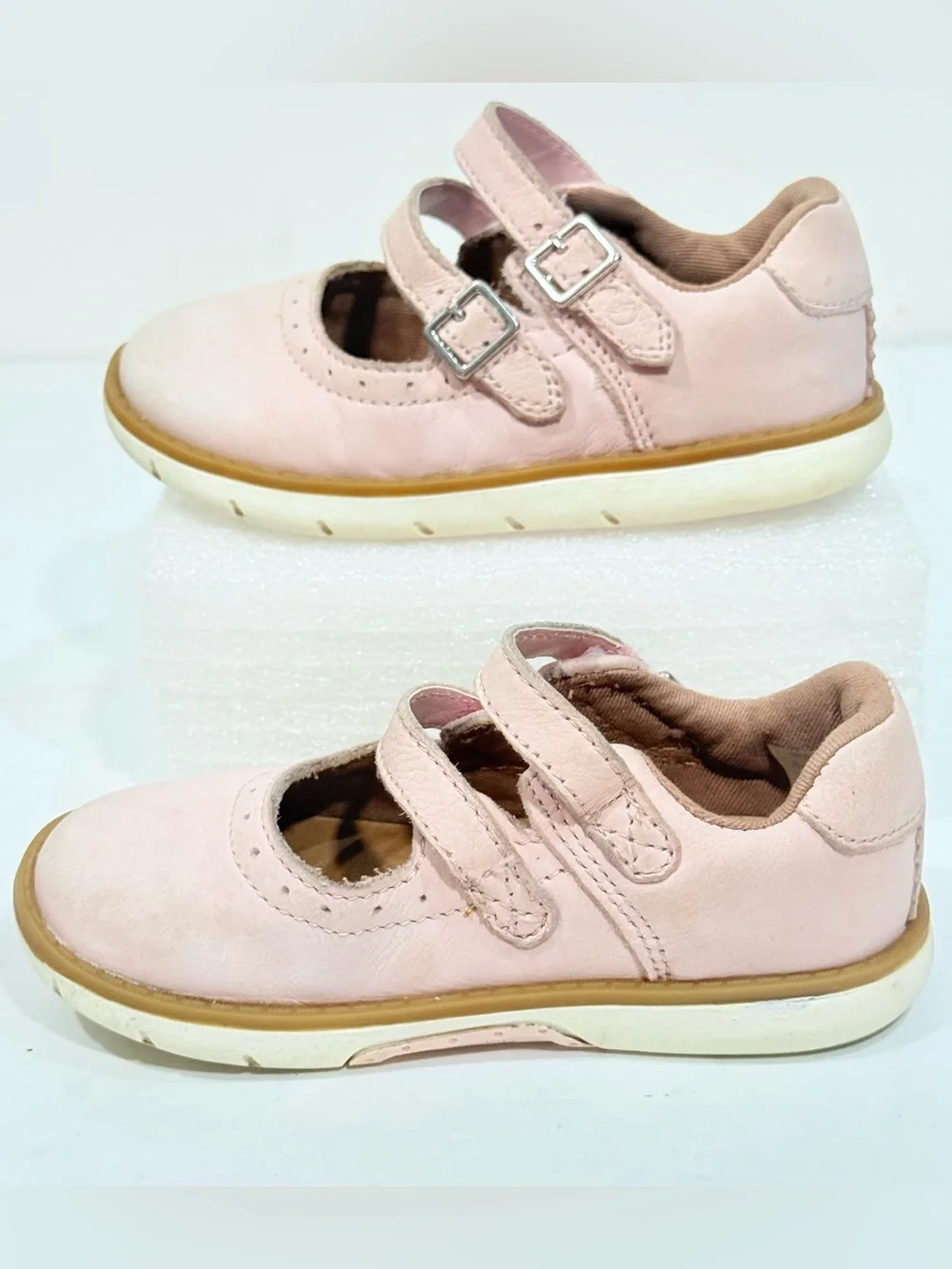 Stride Rite Coraline Light Pink Leather Double-Strap Mary Jane Shoes Size 7.5